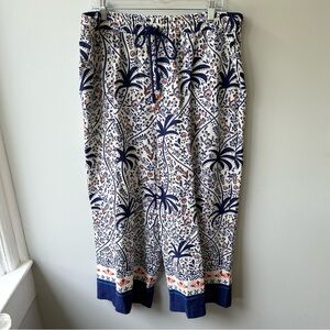 Joie linen blend wide leg drawstring elastic waist pants